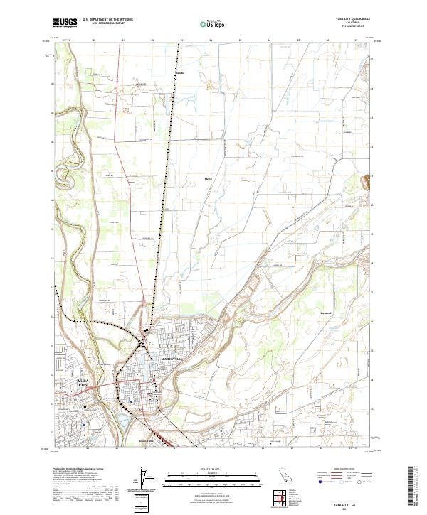 Yuba City topographic map thumbnail