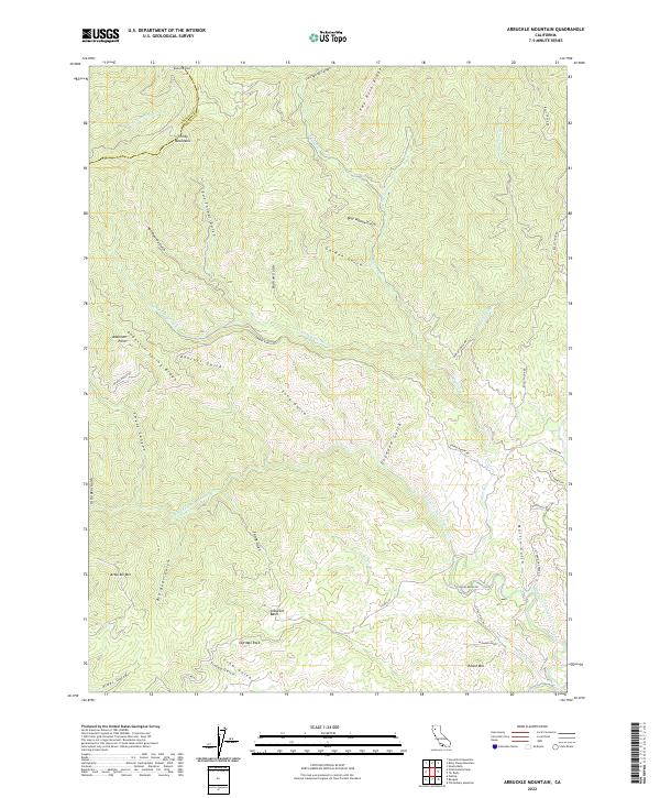 Arbuckle Mountain topographic map thumbnail
