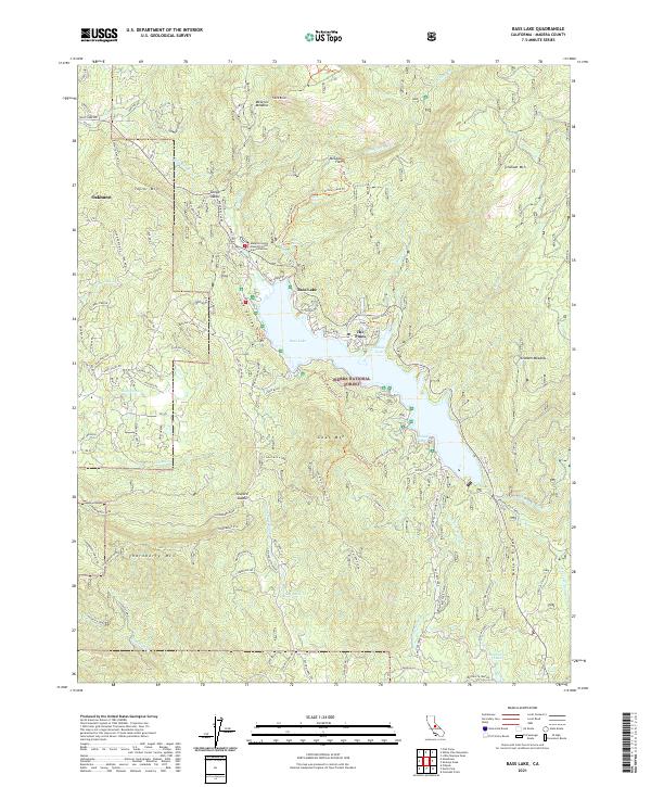 Bass Lake topographic map thumbnail