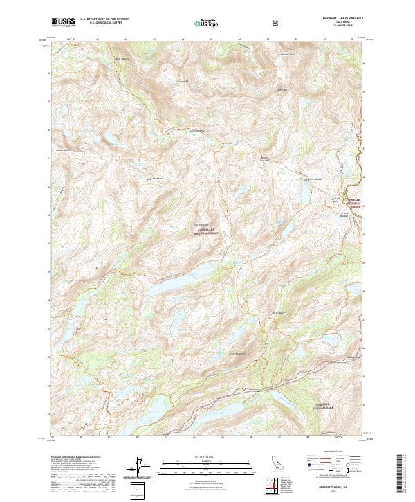 Emigrant Lake 2021 topographic map thumbnail