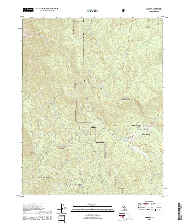 Wawona 2021 topographic map thumbnail