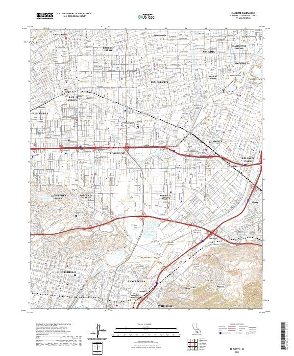 El Monte 2022 topographic map thumbnail