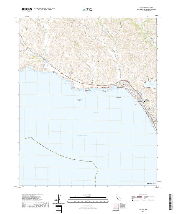 Cayucos topographic map thumbnail