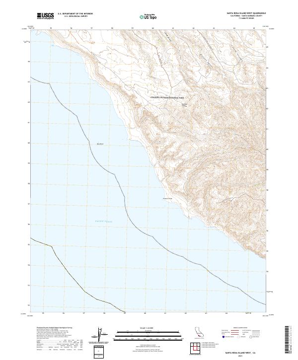 Santa Rosa Island West topographic map thumbnail