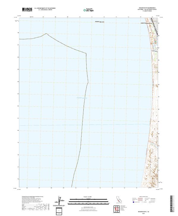 Oceano OE W topographic map thumbnail