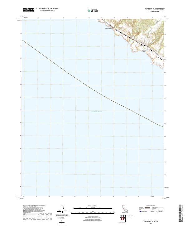 Santa Cruz OE W topographic map thumbnail