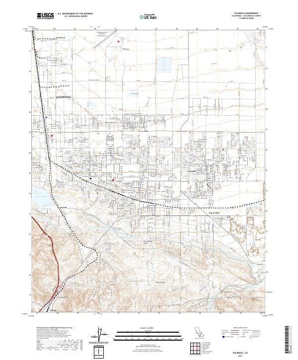 Palmdale 2021 topographic map thumbnail