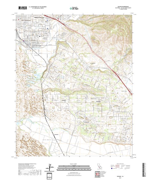 Oceano topographic map thumbnail