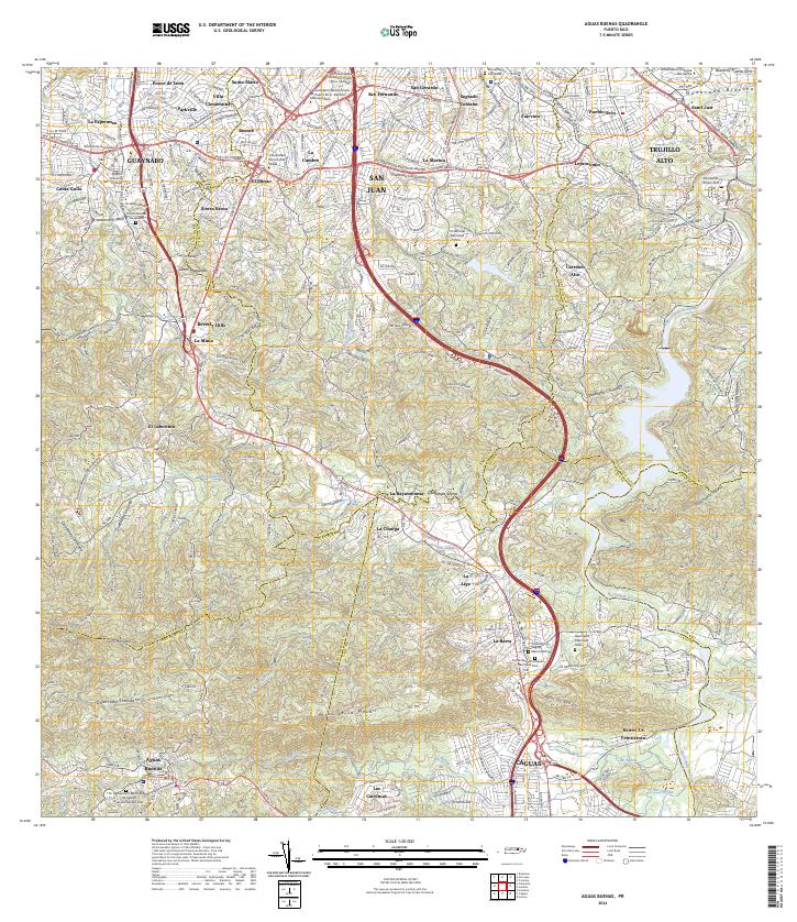 Aguas Buenas topographic map thumbnail