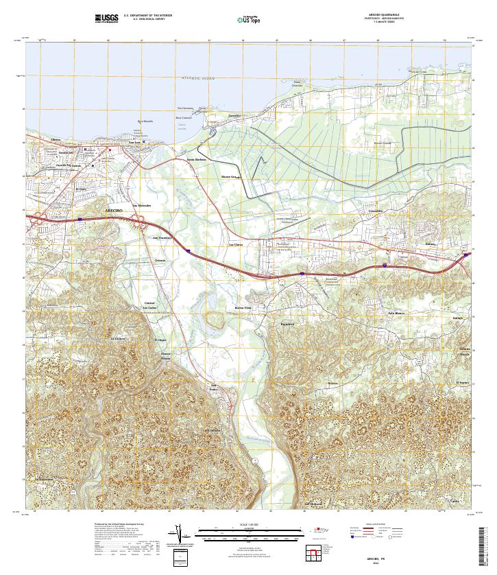 Arecibo topographic map thumbnail