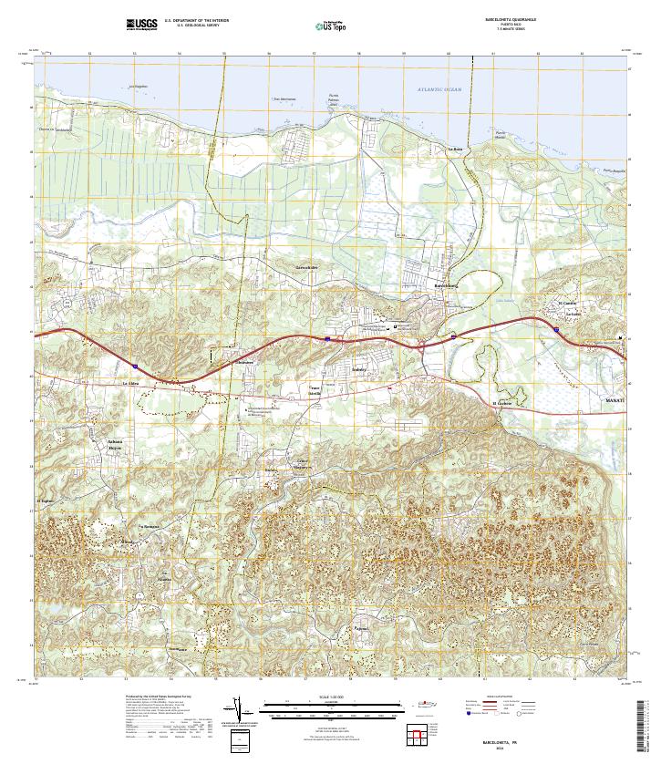 Barceloneta topographic map thumbnail