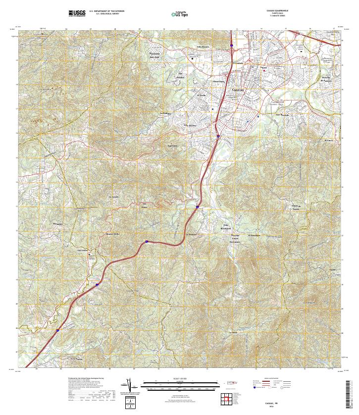 Caguas topographic map thumbnail