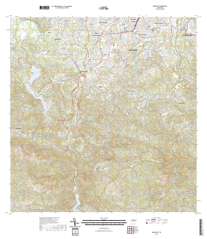 Naranjito topographic map thumbnail