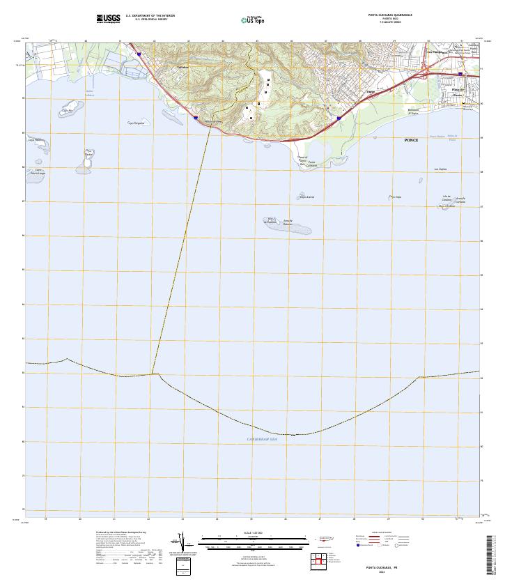 Punta Cucharas topographic map thumbnail