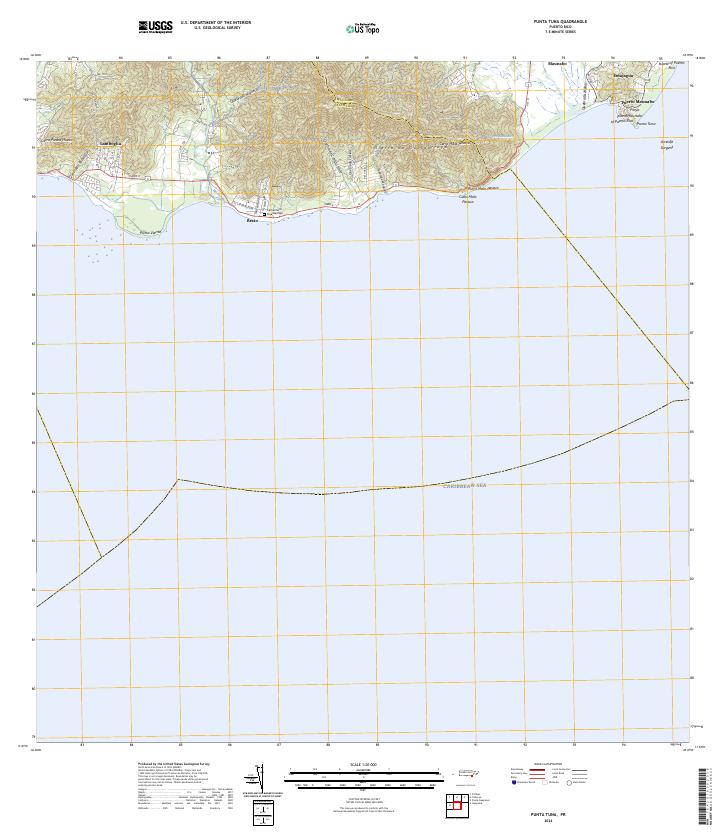 Punta Tuna topographic map thumbnail