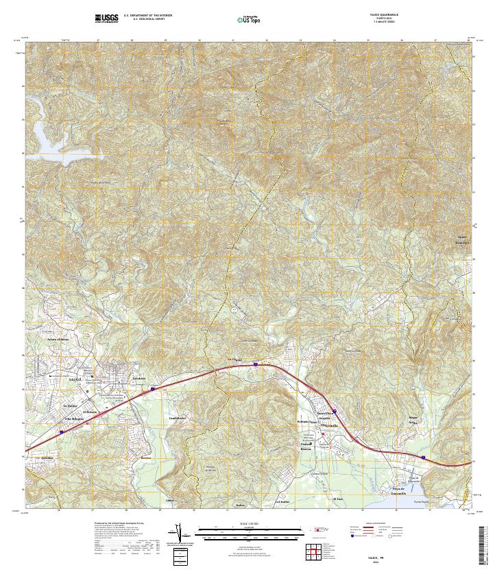 Yauco topographic map thumbnail