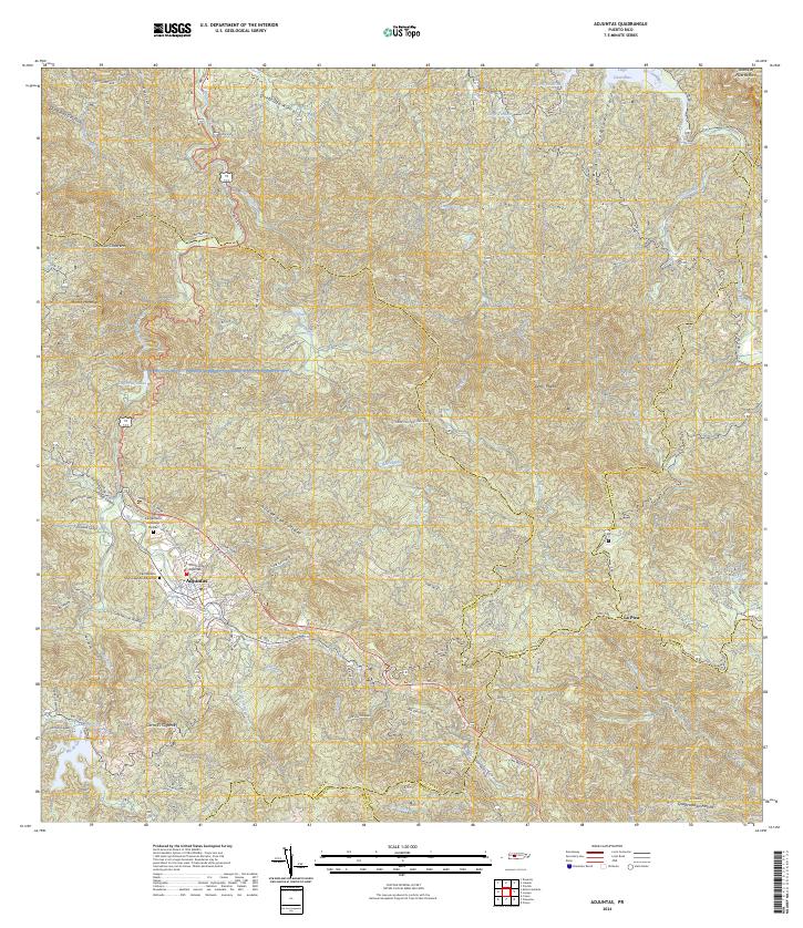 Adjuntas topographic map thumbnail