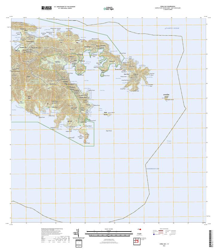 Coral Bay topographic map thumbnail