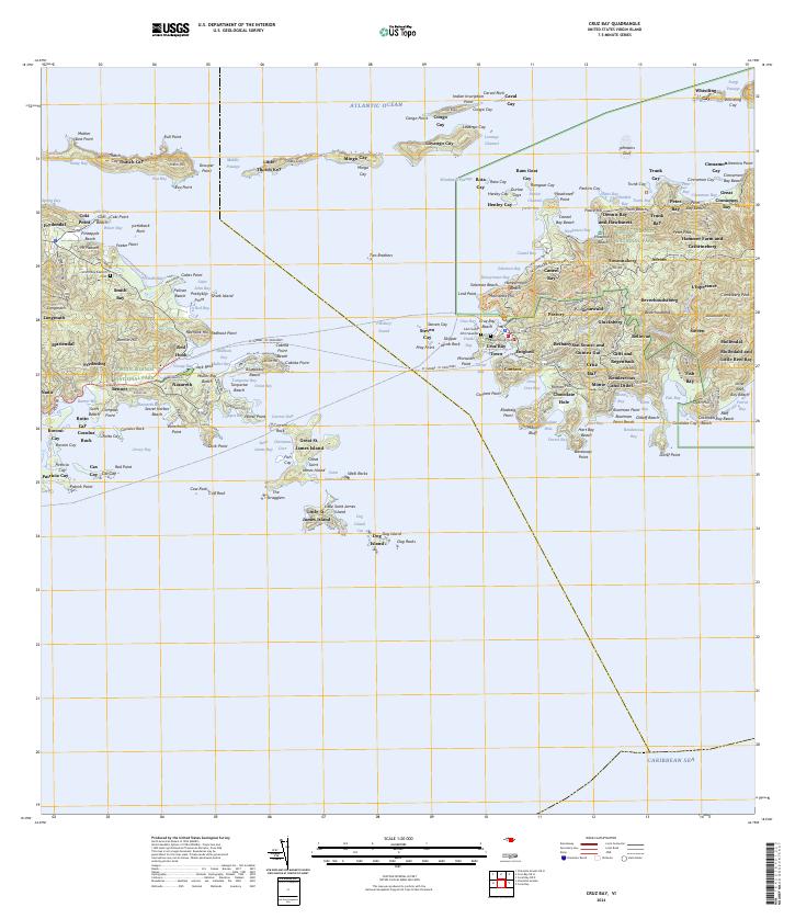 Cruz Bay topographic map thumbnail