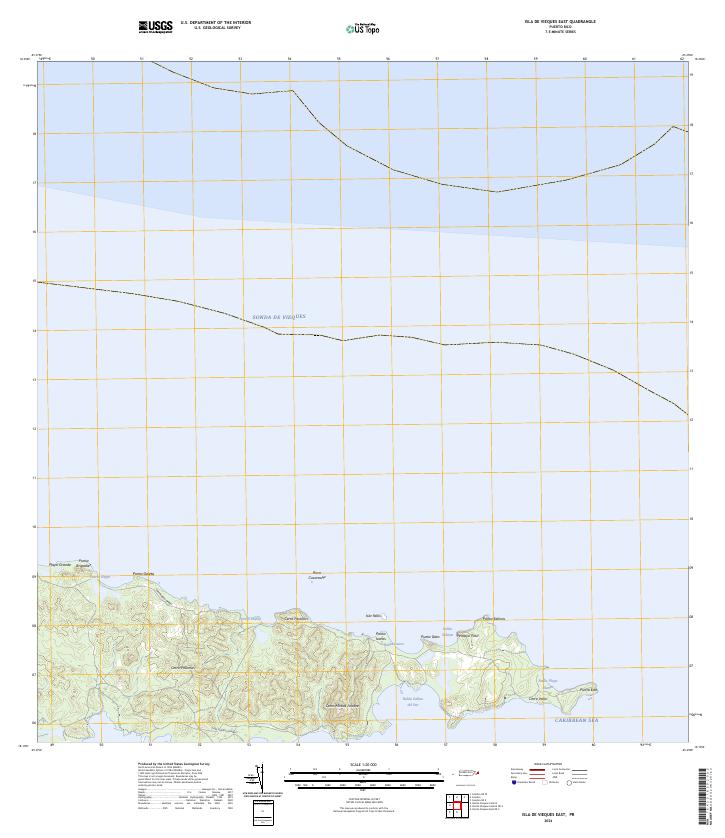 Isla De Vieques East topographic map thumbnail