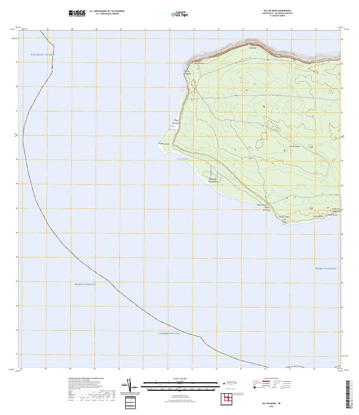Isla de Mona topographic map thumbnail