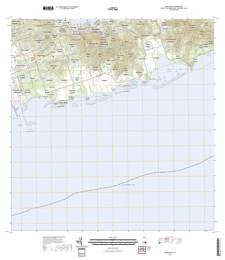 Christiansted topographic map thumbnail