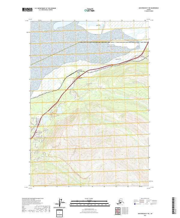 Anchorage B-7 NE 2021 topographic map thumbnail