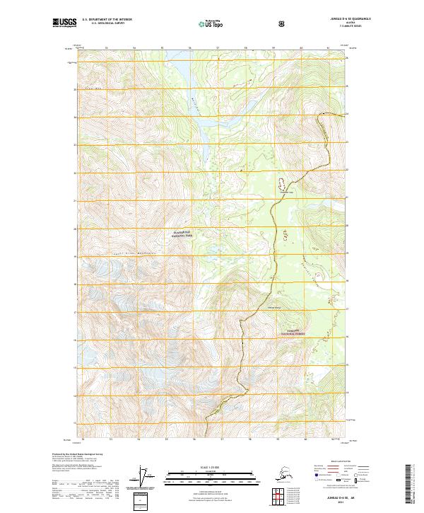 Juneau D-6 SE topographic map thumbnail