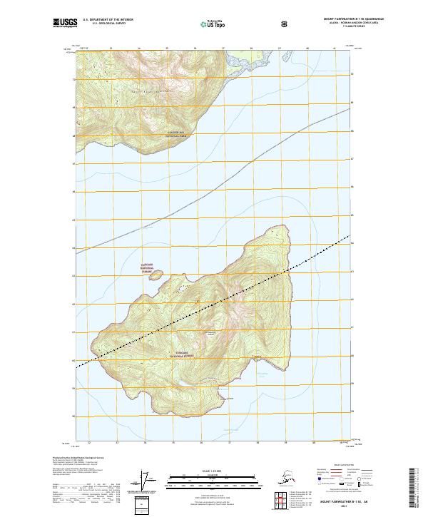 Mount Fairweather B-1 SE topographic map thumbnail