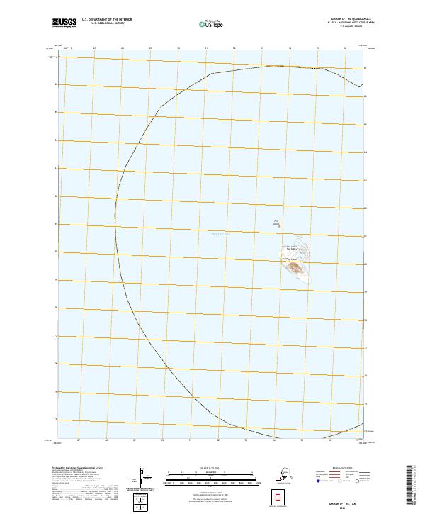 Umnak D-1 NE topographic map thumbnail