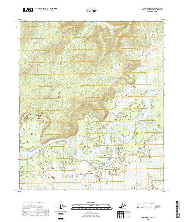 Fairbanks C-3 NW 2021 topographic map thumbnail
