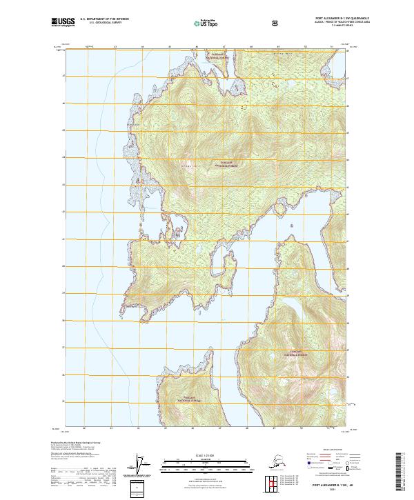 Port Alexander B-1 SW topographic map thumbnail