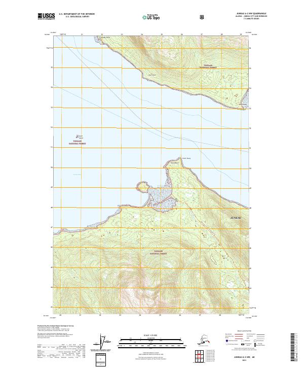 Juneau A-2 NW 2021 topographic map thumbnail