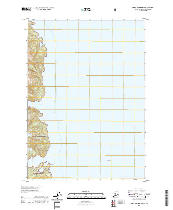 Port Alexander B-2 NW topographic map thumbnail