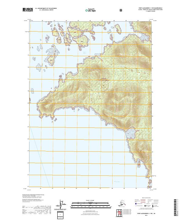 Port Alexander C-1 SW topographic map thumbnail