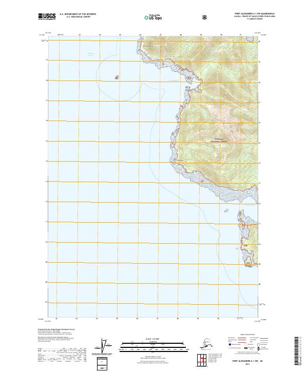 Port Alexander A-1 SW topographic map thumbnail