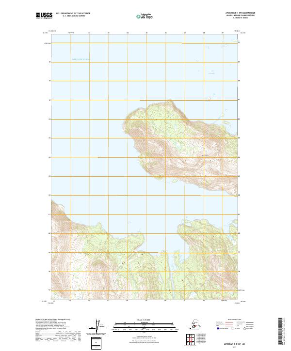 Afognak B-3 SW topographic map thumbnail