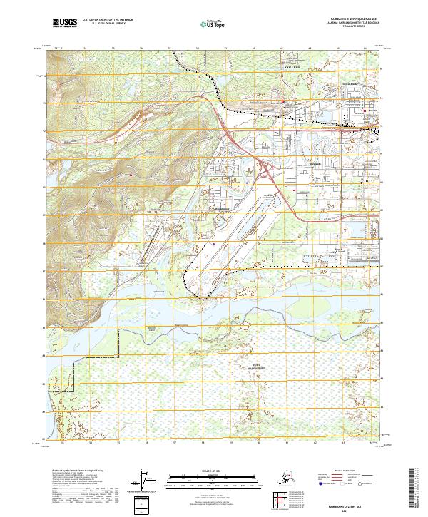 Fairbanks D-2 SW 2021 topographic map thumbnail