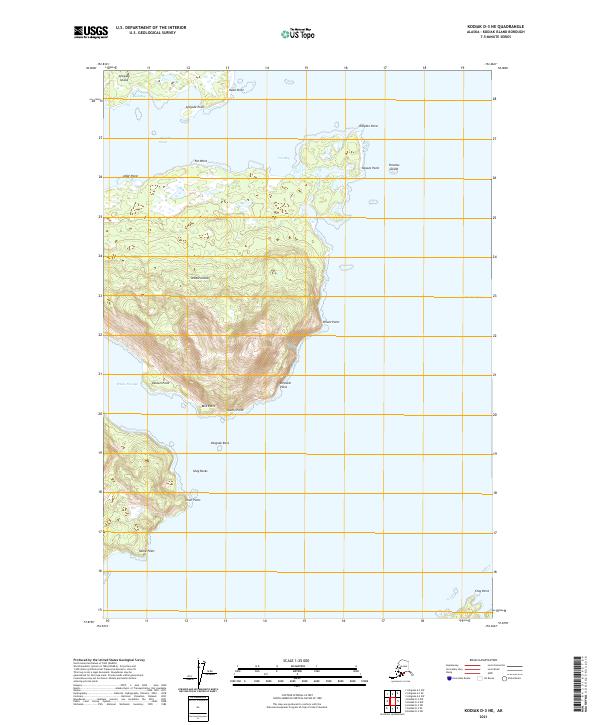 Kodiak D-3 NE topographic map thumbnail