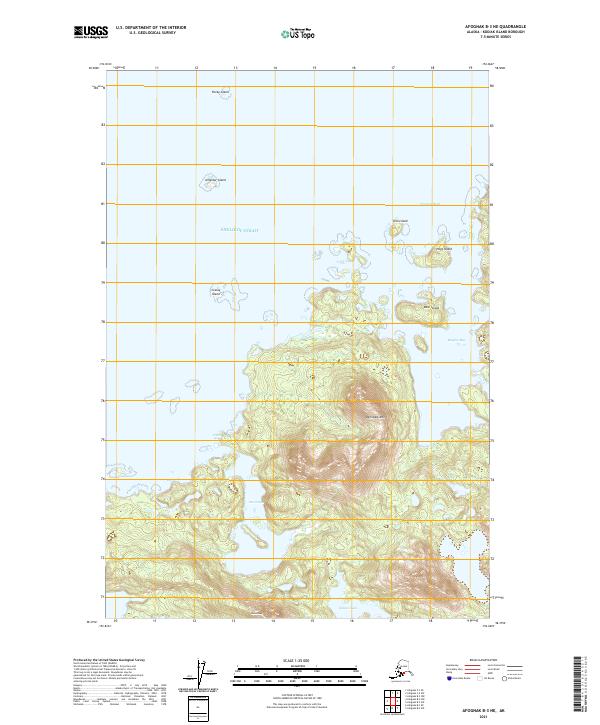 Afognak B-3 NE topographic map thumbnail