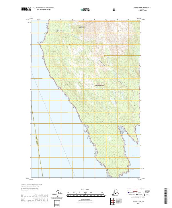 Juneau D-4 SE topographic map thumbnail