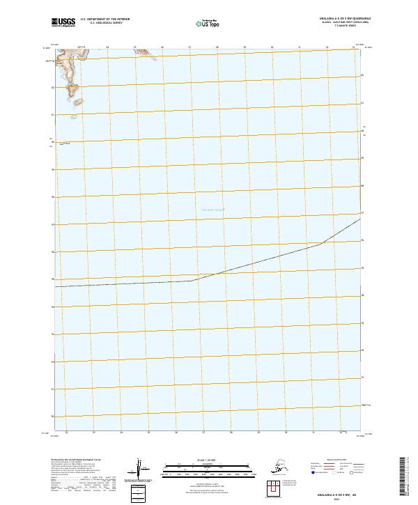 Unalaska A-5 OE S NW topographic map thumbnail