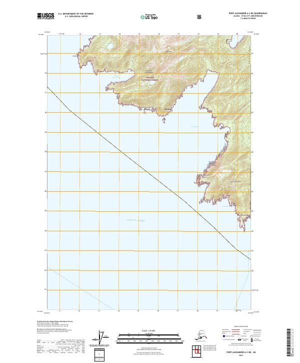 Port Alexander A-3 NE topographic map thumbnail