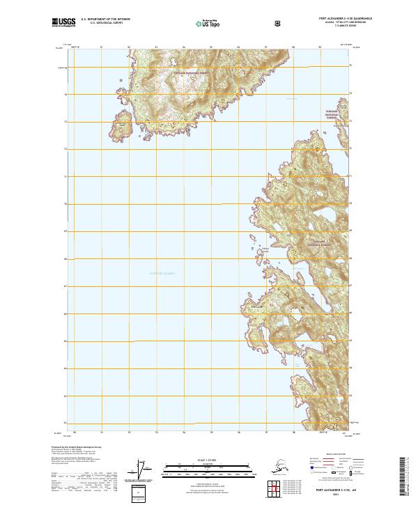 Port Alexander C-4 SE topographic map thumbnail
