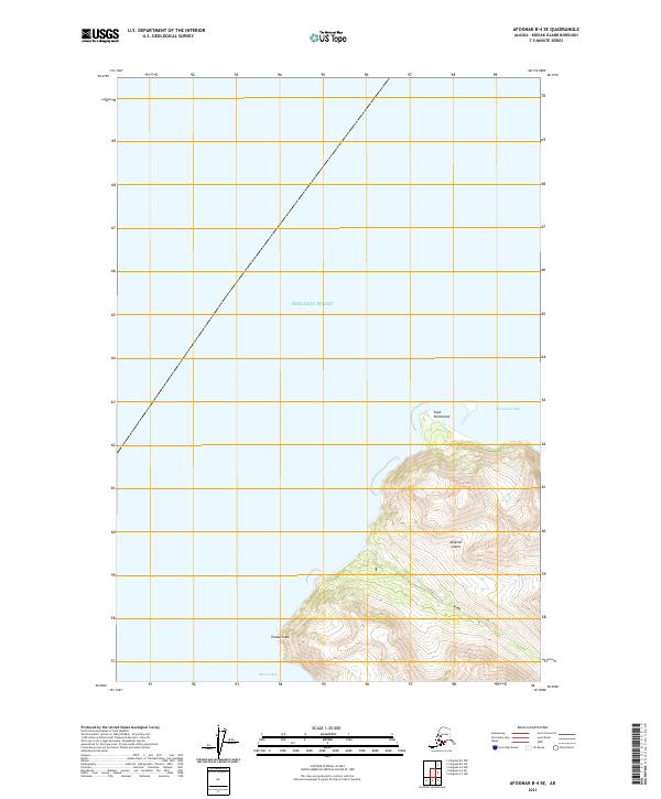 Afognak B-4 SE topographic map thumbnail