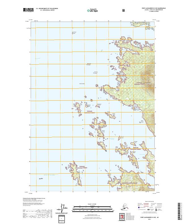 Port Alexander D-5 NE topographic map thumbnail