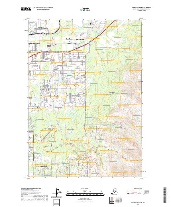 Anchorage A-8 NE 2021 topographic map thumbnail