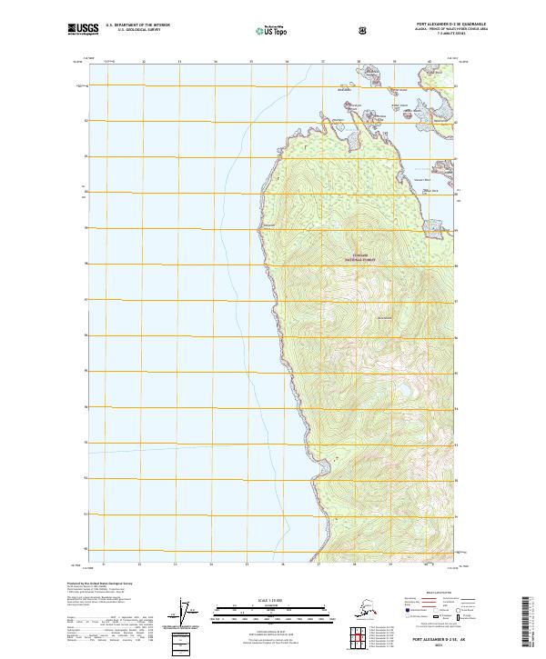 Port Alexander D-2 SE topographic map thumbnail