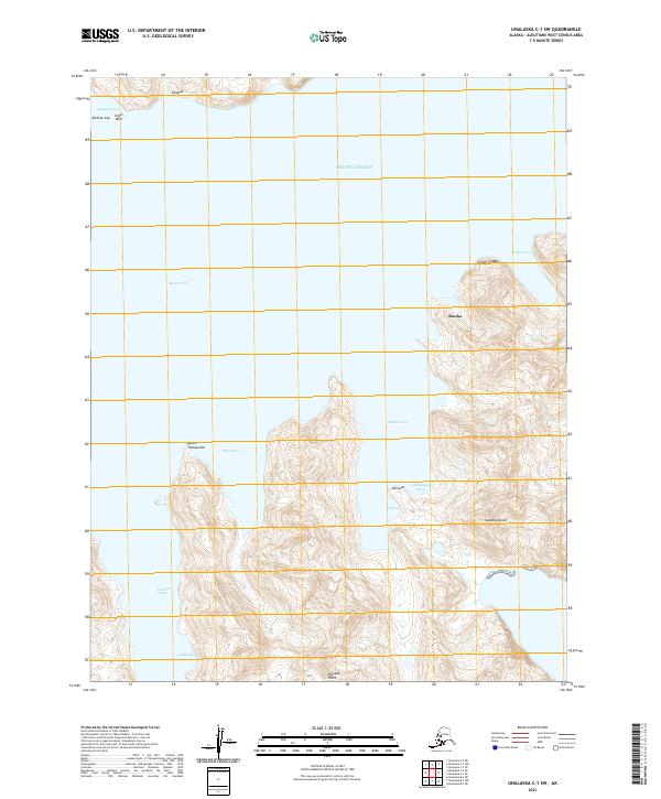 Unalaska C-1 SW topographic map thumbnail