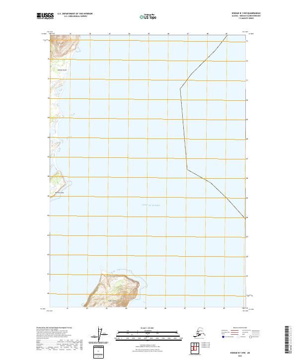 Kodiak B-1 NW topographic map thumbnail